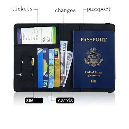 Passport Holder Cover RFID Wallet Case Luggage Tag Set