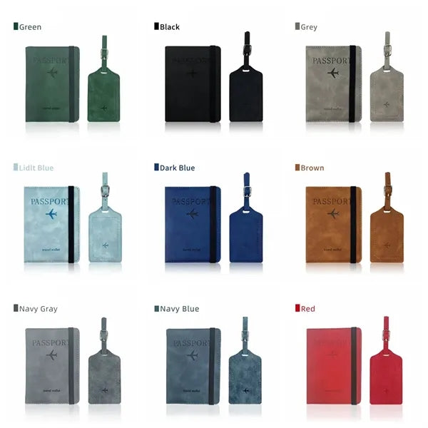Passport Holder Cover RFID Wallet Case Luggage Tag Set