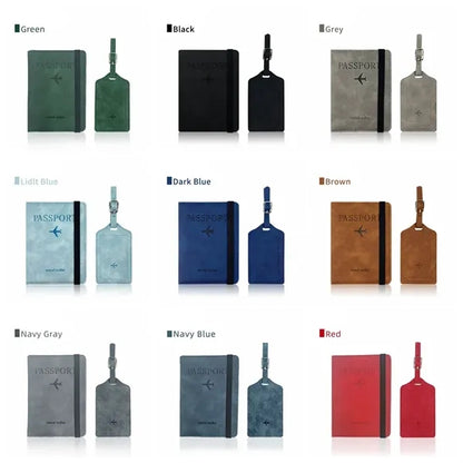 Passport Holder Cover RFID Wallet Case Luggage Tag Set