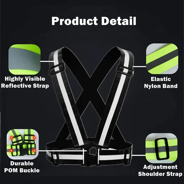 Adjustable Hi Vis Reflective Running Safety Belt
