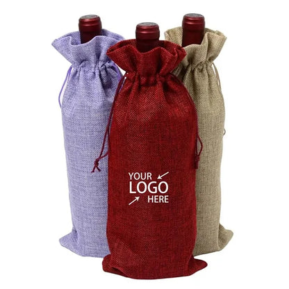 Burlap Wine Bags for 750ml  Bottles