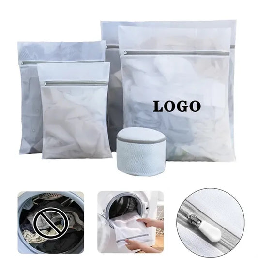 12"*16" Clear Net Mesh Laundry Bags with Zipper Closure