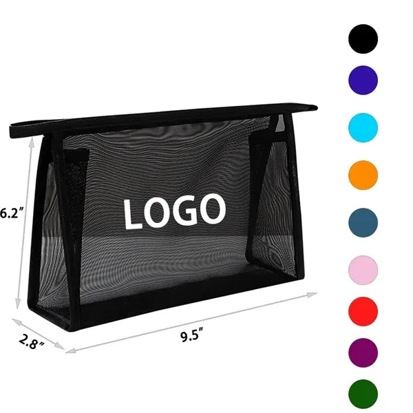 9 1/2"*2 4/5" Mesh Cosmetics Make up Bag With Zipper Colsure