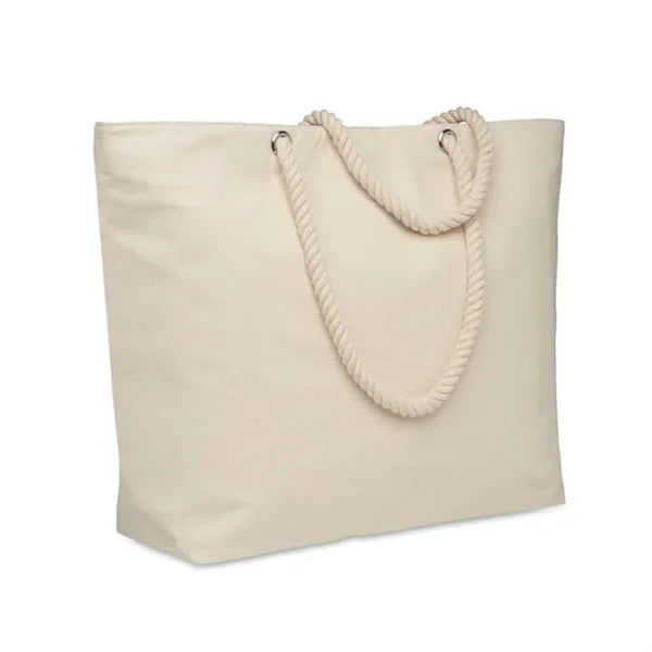 Rope Handle Canvas Beach Tote Bag