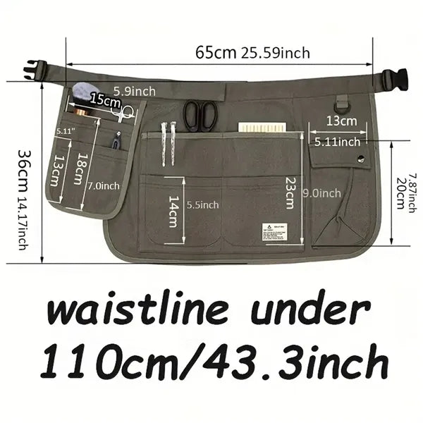 Multi-Pocket Bib Half Apron