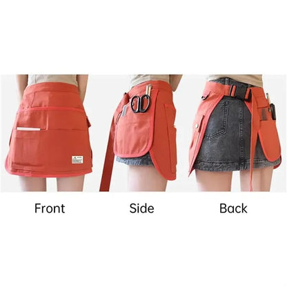 Multi-Pocket Bib Half Apron