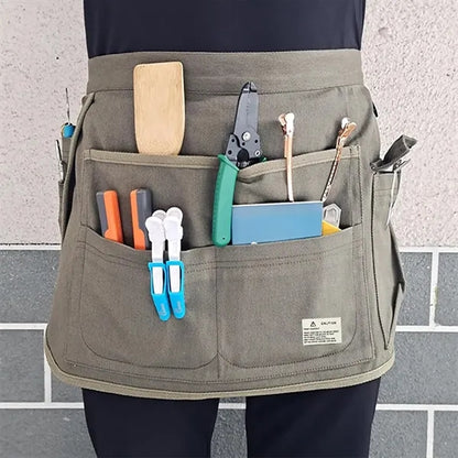 Multi-Pocket Bib Half Apron