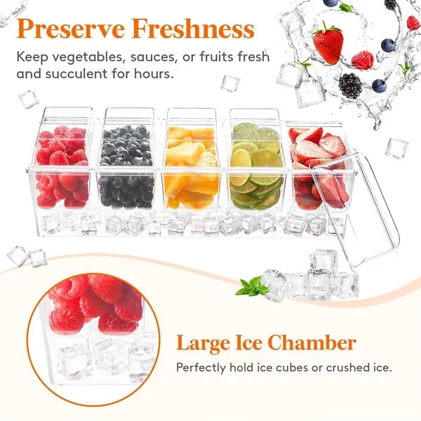 Condiment Caddy Ice Chilled Holder