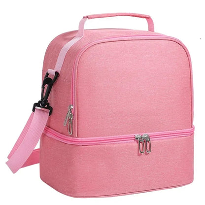 Double Layer Insulated Lunch Bag