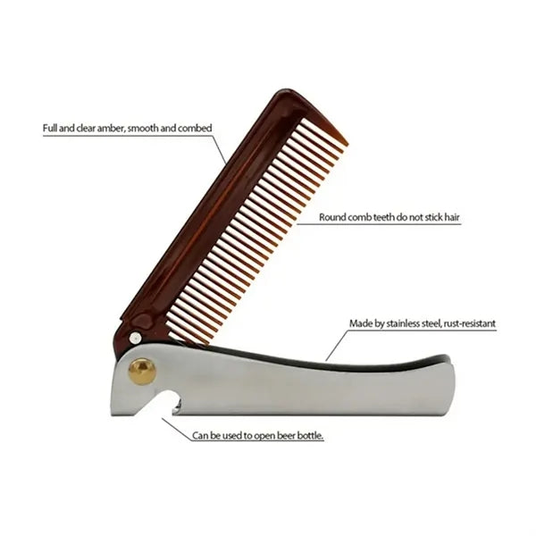 Stainless Steel Mustache Folding Comb