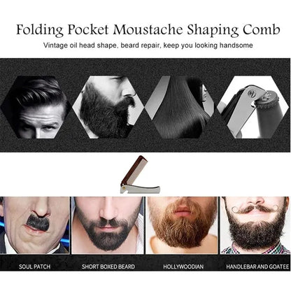 Stainless Steel Mustache Folding Comb