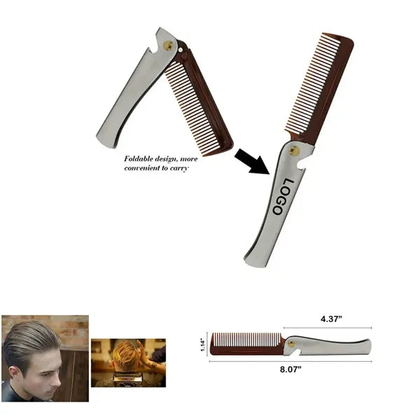 Stainless Steel Mustache Folding Comb