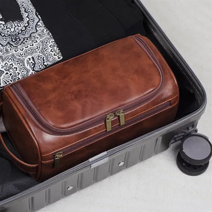 PU Leather Men Toiletry Bag Travel Large Capacity