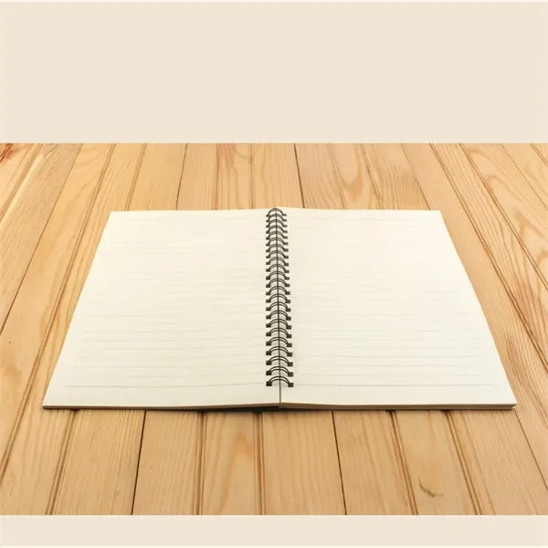 A5 Spiral Notebook Ruled Hard Kraft Cover 60 Sheets