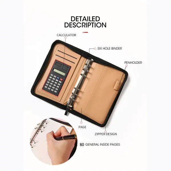 4 in 1 Padfolio with Binder Notebook Calculator Organizer