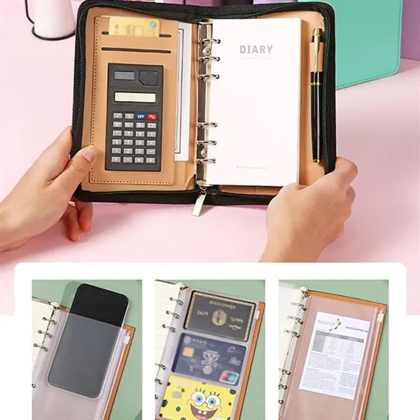 4 in 1 Padfolio with Binder Notebook Calculator Organizer