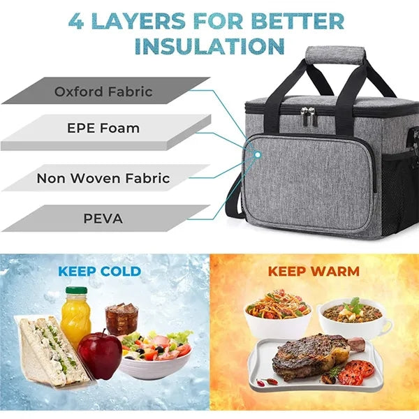 Large Lunch Bag Insulated Box for Adult Men Women