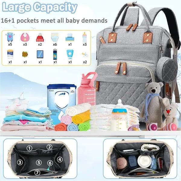 Diaper Bag Backpack with USB Charging Port
