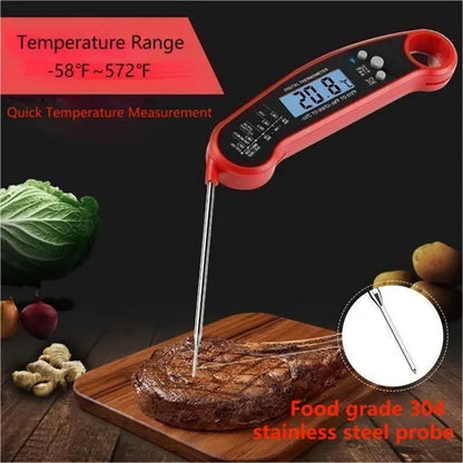 Foldable Waterproof Digital Instant Read Meat Thermometer