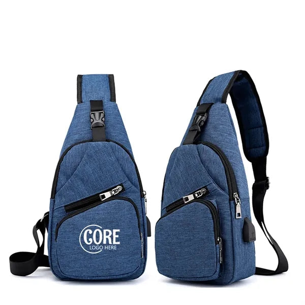 Men's Crossbody Bag with USB Charging Port