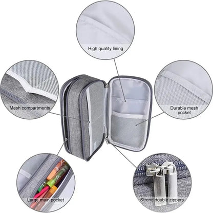 Custom Big Capacity Three-Tier Stationery Pencil Bag
