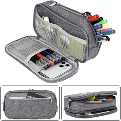 Custom Big Capacity Three-Tier Stationery Pencil Bag