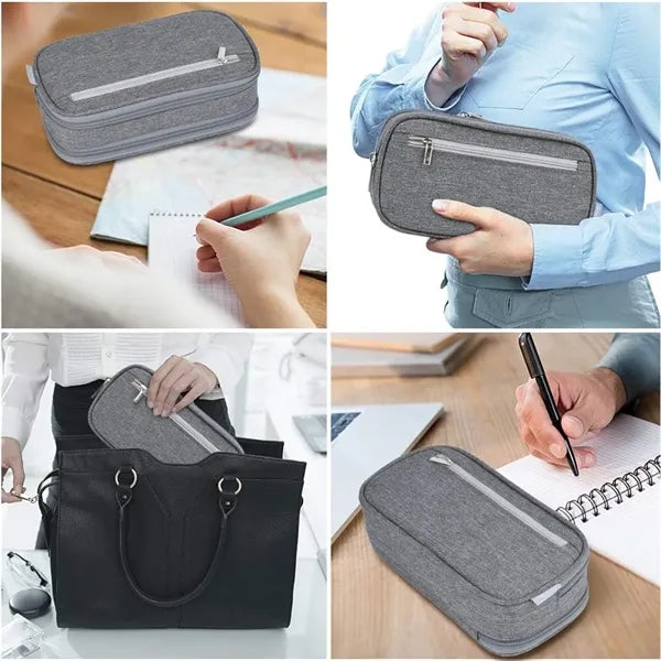 Custom Big Capacity Three-Tier Stationery Pencil Bag