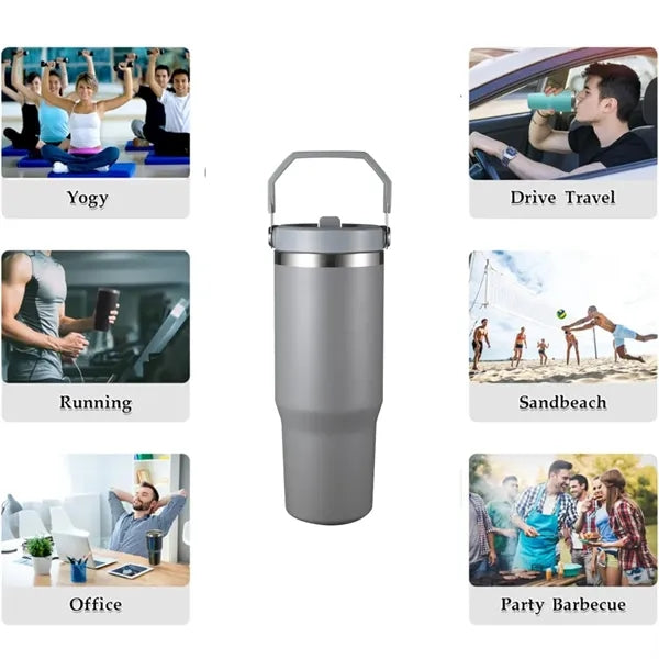 Stainless Steel Double Wall Insulated Tumbler With Handle