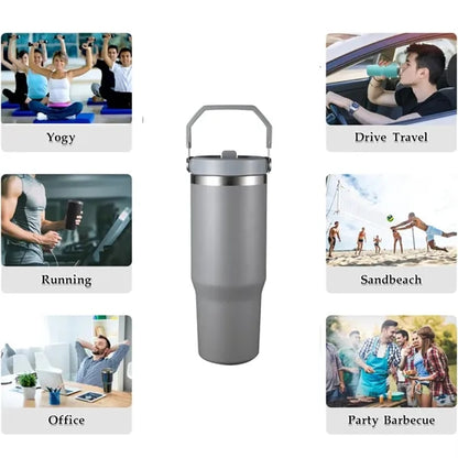 Stainless Steel Double Wall Insulated Tumbler With Handle
