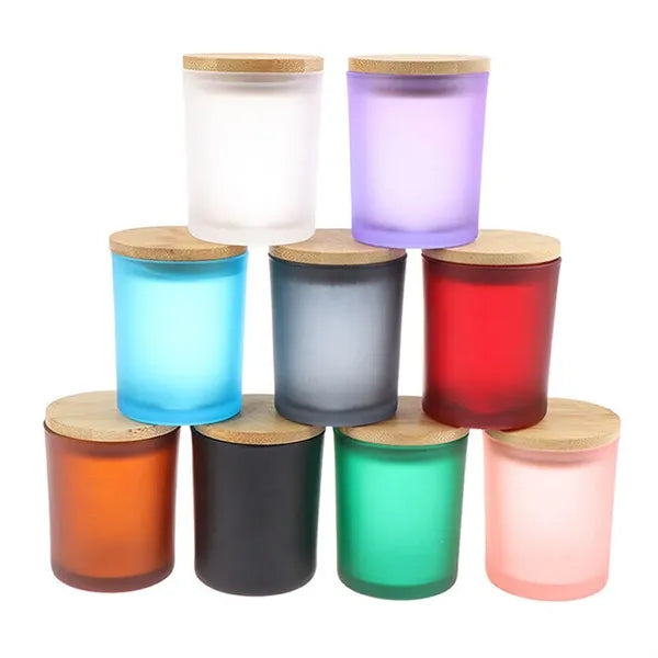 Empty Glass Candle Jar w/Lid