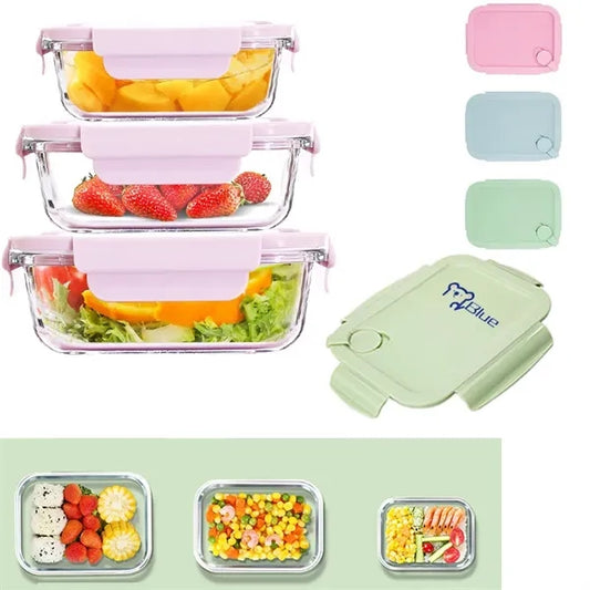 3-Packs Glass Meal Prep Containers with Locking Lids