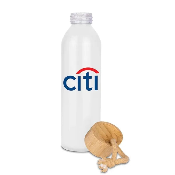 Meriden Sustainable Aluminum Bottle with Bamboo Lid &Cotton