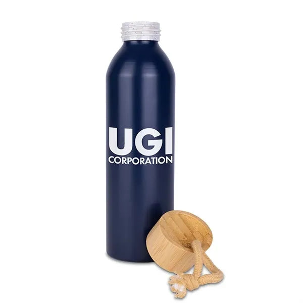Meriden Sustainable Aluminum Bottle with Bamboo Lid &Cotton