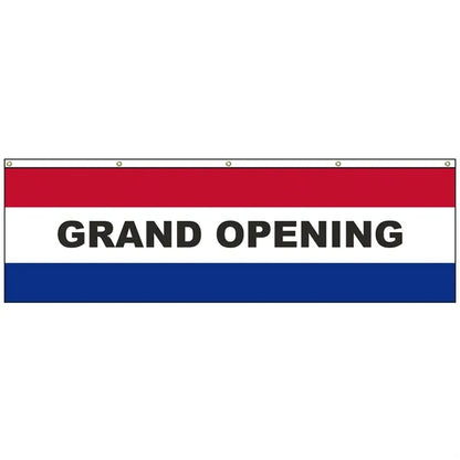 Grand Opening 3' x 10' Message Flag w/ Heading and Grommets