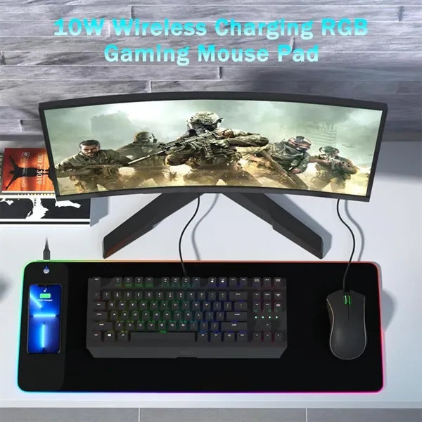 10W Wireless Charging RGB Gaming Mouse Pad