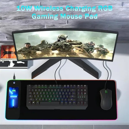 10W Wireless Charging RGB Gaming Mouse Pad