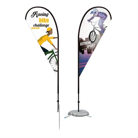 7' Teardrop Flag Kit Double Sided With Optional Base