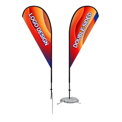 7' Teardrop Flag Kit Double Sided With Optional Base