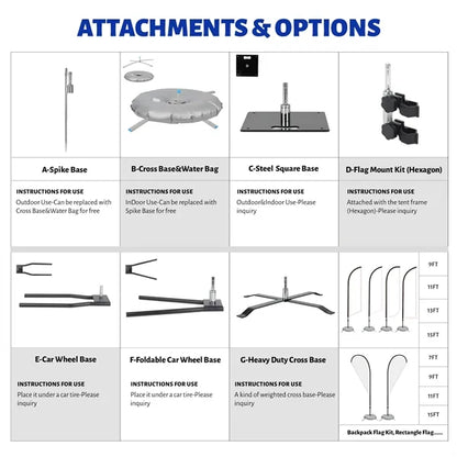 7' Teardrop Flag Kit Double Sided With Optional Base