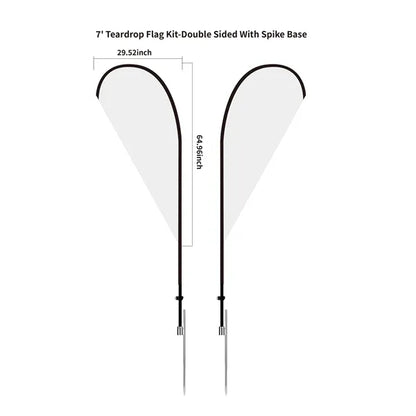 7' Teardrop Flag Kit Double Sided With Optional Base