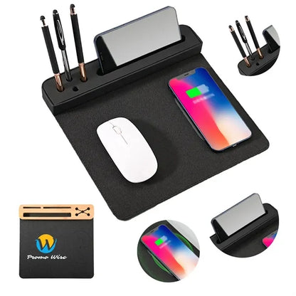 4 in 1 Mouse Pad with Fast Wireless Phone Charger Pen Holder