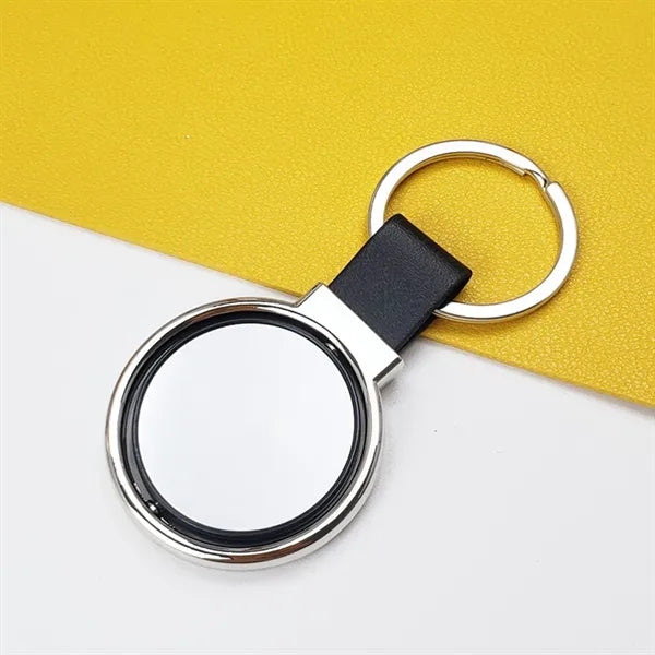Customizable 360 Degrees Rotating Leather Keychain