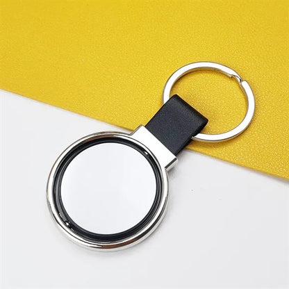 Customizable 360 Degrees Rotating Leather Keychain