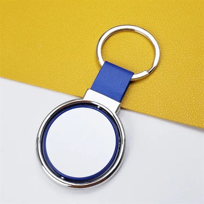 Customizable 360 Degrees Rotating Leather Keychain
