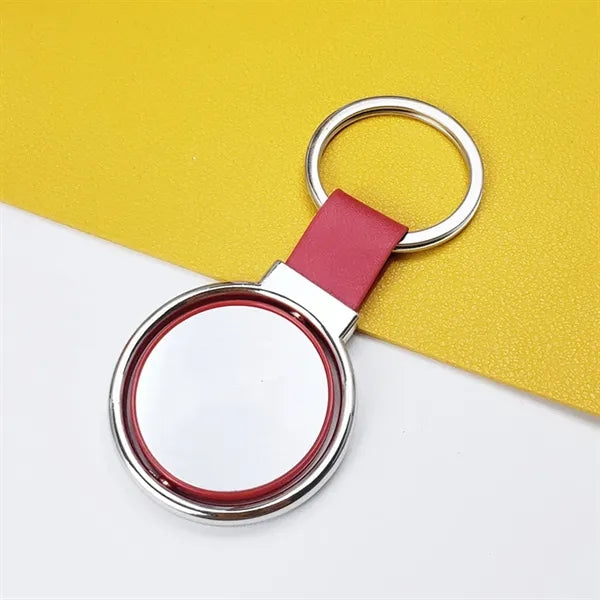 Customizable 360 Degrees Rotating Leather Keychain