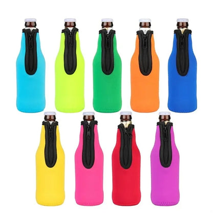 Neoprene Zipper Beer Bottle Insulator