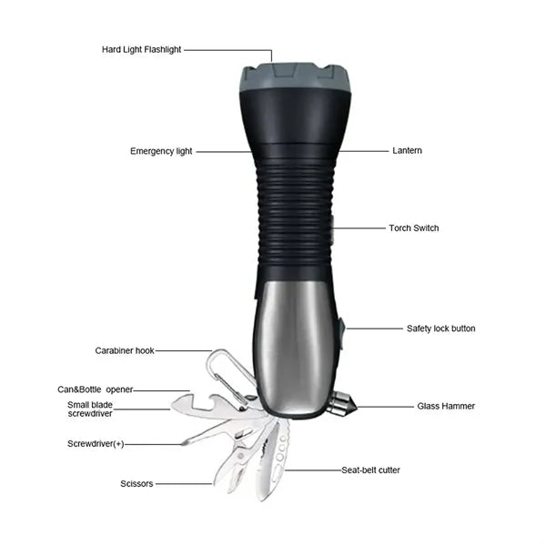 Multi-Function Emergency Flashlight Tool
