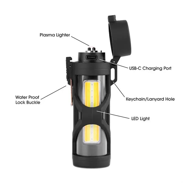 Luminix Oval Flashlight & Plasma Lighter