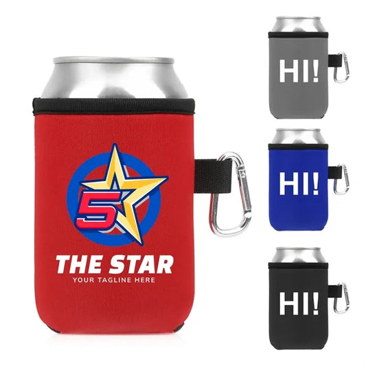 12 OZ Can Cooler With Carabiner