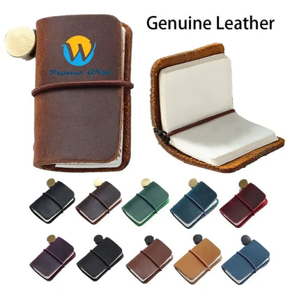 Crazy Horse Genuine Leather Mini Notebook Journal